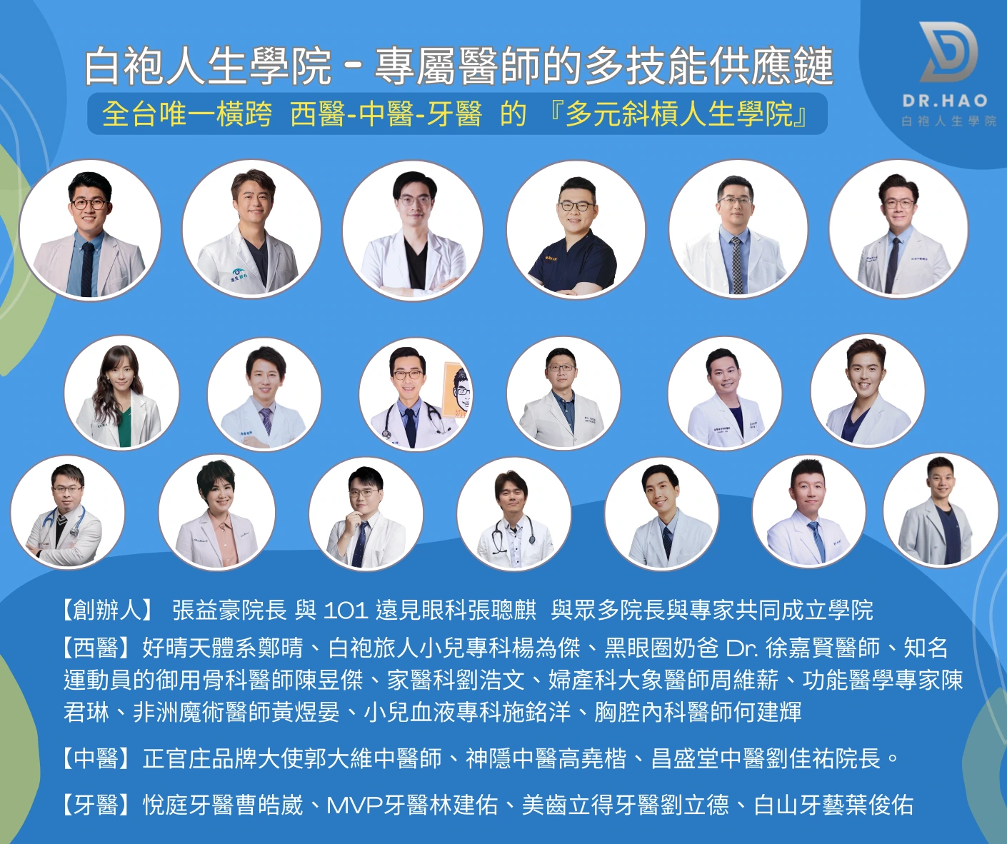 2026 全年白院嚴選醫師與院長，直式人物介紹圖