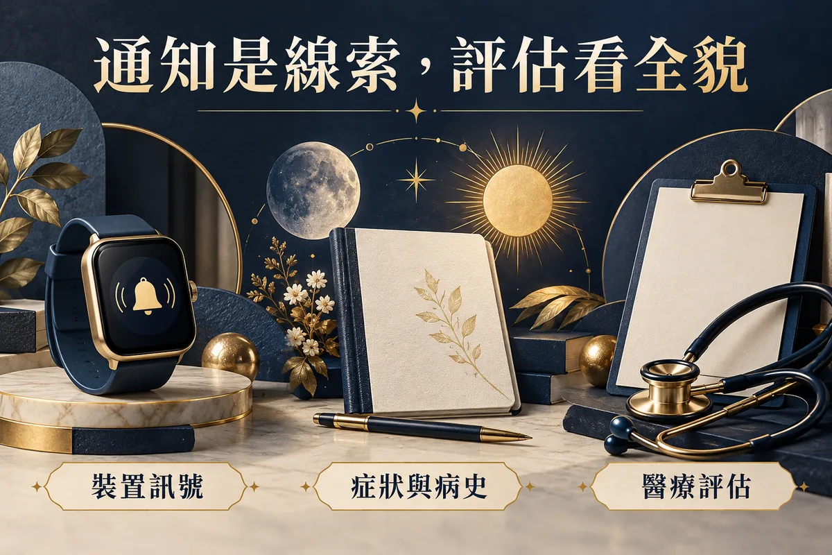 裝置訊號須結合症狀與病史，再由醫療人員評估
