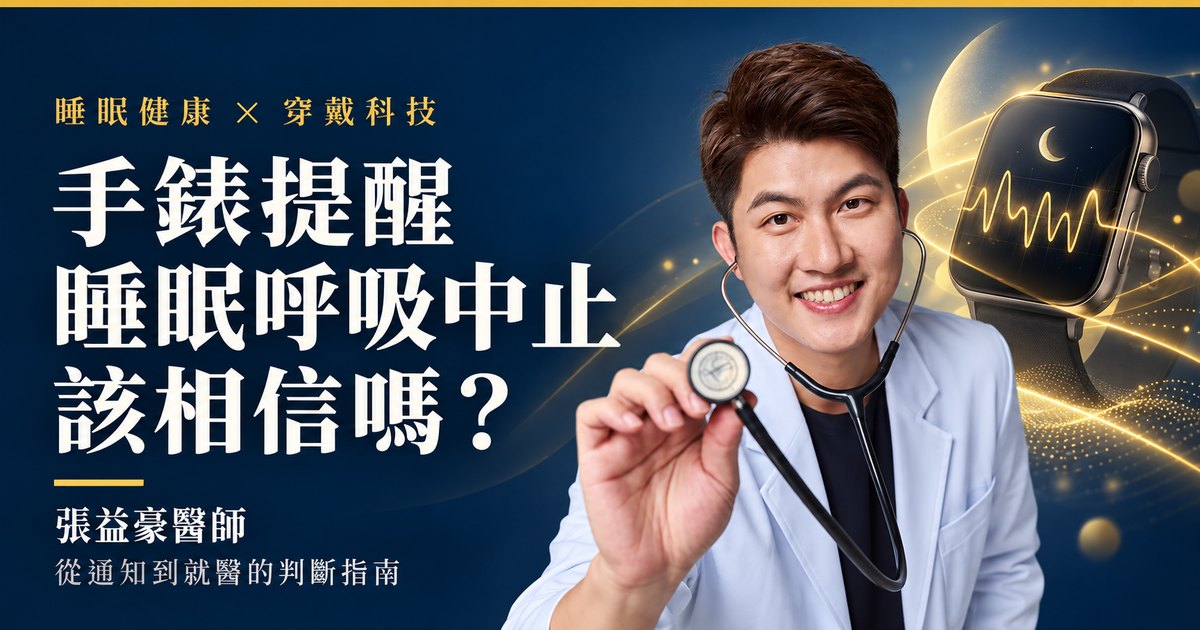 張益豪醫師與智慧手錶的深藍金色編輯合成封面